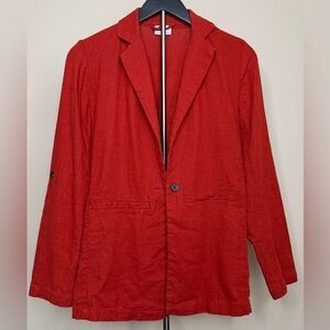 Terracotta Linen Blazer – 100% Linen – Size S